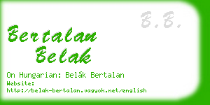 bertalan belak business card