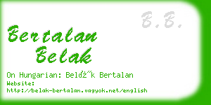 bertalan belak business card